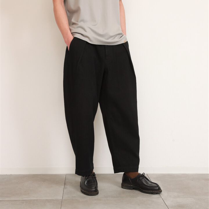 182PT02 Sashiko W-Tuck Pants（BLACK）-BLACK-L,BLACK, medium image number 9