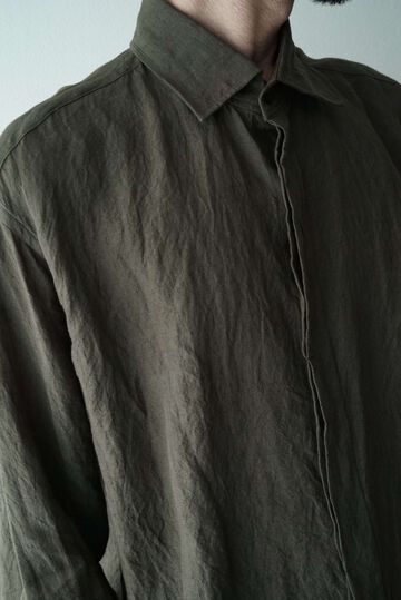 【CAPERTICA】CAP710SH12 Sunny Dry Linen / F/F Shirts,OFF BLACK, small image number 18