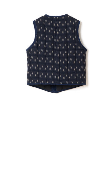 4598 Arrow Kasuri Indigo Sashiko Vest,INDIGO, small image number 1