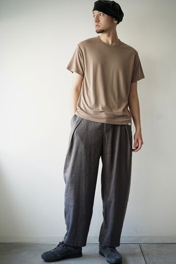 241PT05 Silk/Linen Gaba / W-Tuck Pants,GRAY, small image number 11