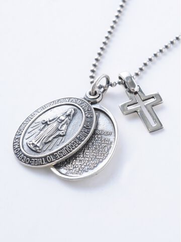 2AH-181 Silver Maria Locket with Silver Cross,, small image number 3