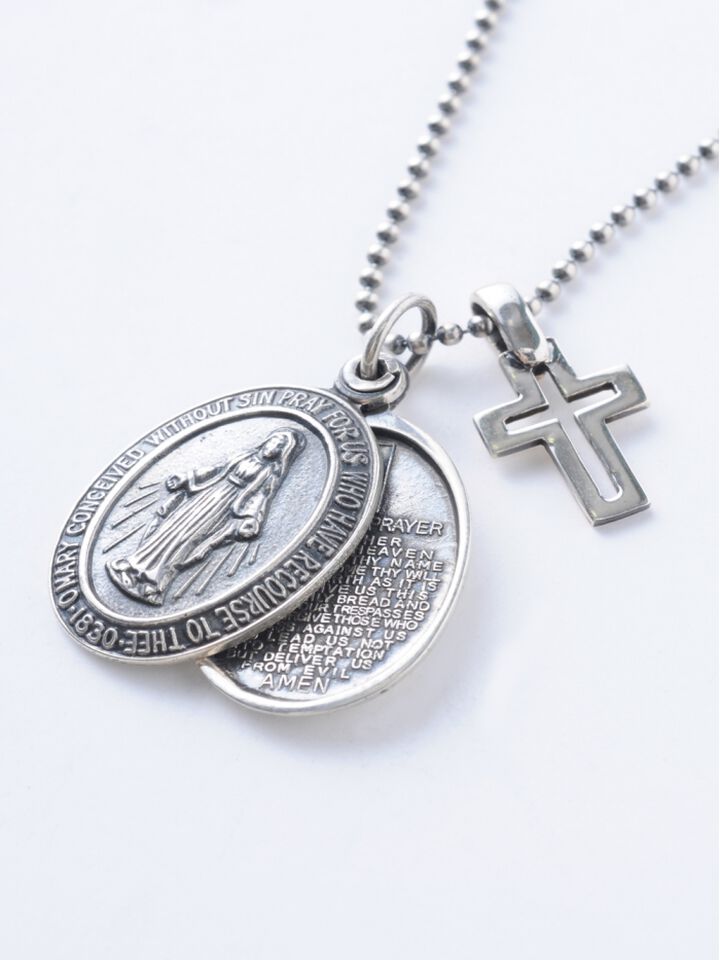 2AH-181 Silver Maria Locket with Silver Cross,, medium image number 3