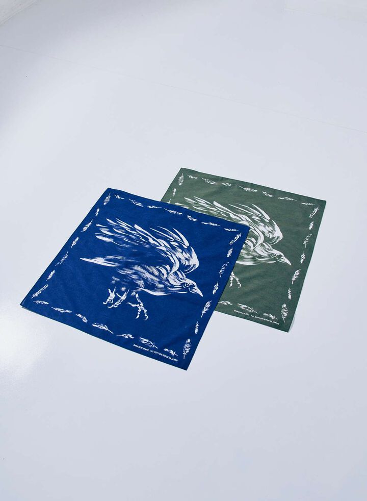 SJ-BANDANA-02 "Yatagarasu Crow" Pattern COTTON BANDANA,, medium