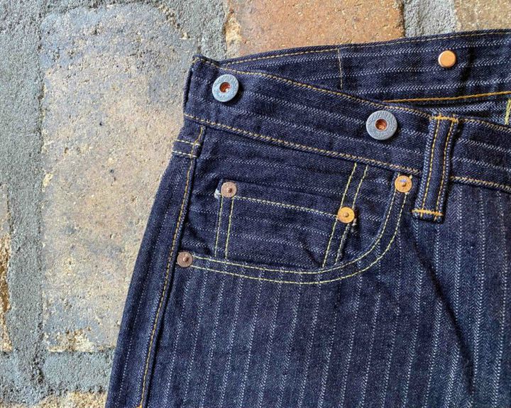 GZ-16LST-03 16oz Drop Needle Herringbone Loose Straight Jeans -One Wash-30,, medium image number 1