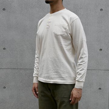 TE-14 OD Henley Long Sleeve Tee Shirt,NATURAL, small image number 9