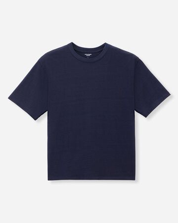 MMTS6009 YARN DYED SHORT SLEEVE T-SHIRT ALPHABET (BACK),INDIGO, small image number 4