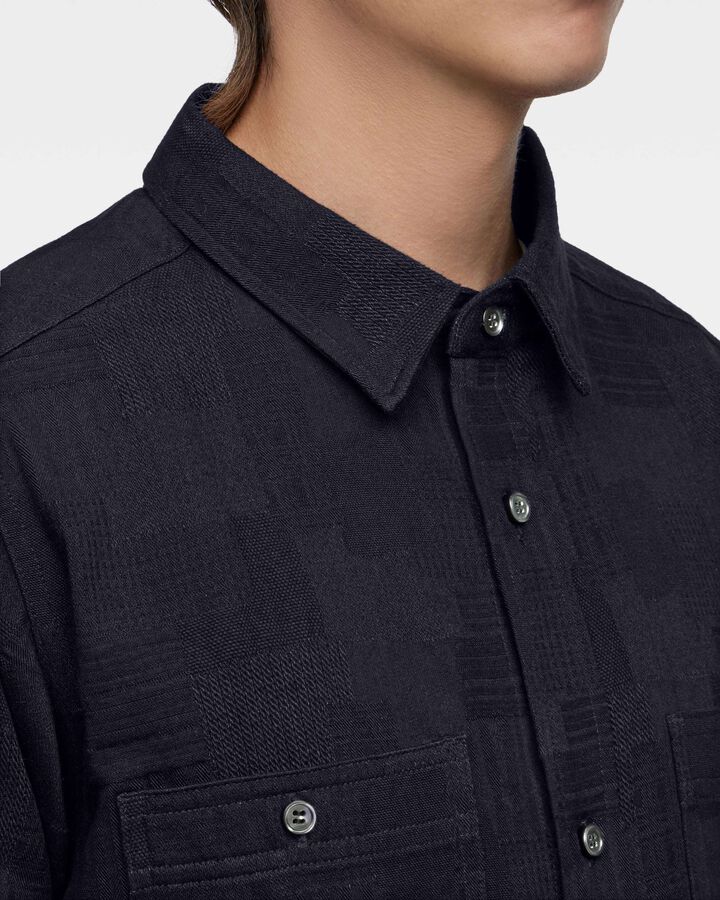 MXLS1026 INDIGO JACQUARD SHIRT,INDIGO, medium image number 3