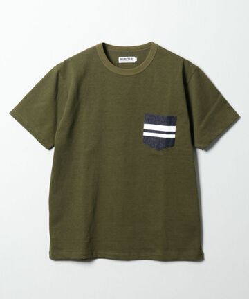 MT003 GTB DENIM POCKET T-SHIRT-OLIVE DRAB-XL,OLIVE DRAB, small image number 7