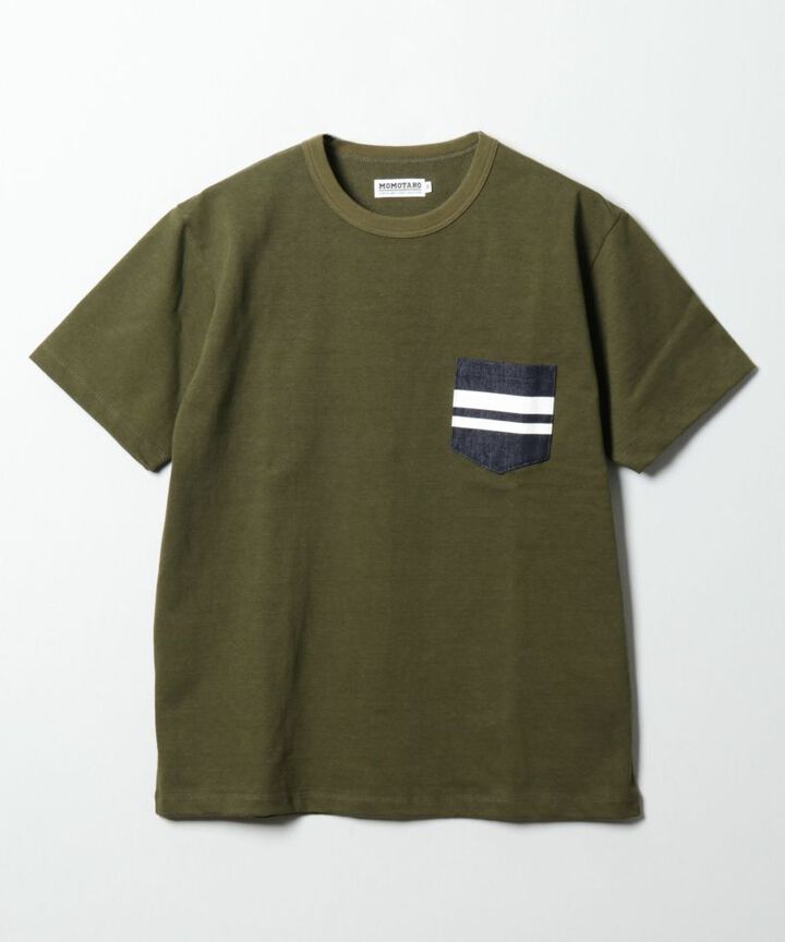 MT003 GTB DENIM POCKET T-SHIRT-OLIVE DRAB-XL,OLIVE DRAB, medium image number 7