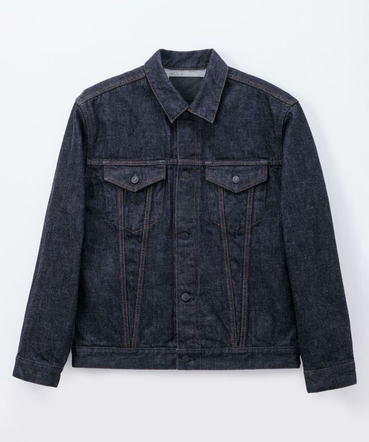 MXGJ1000 15.7oz DEEP INDIGO DENIM V-SEAM JACKET,INDIGO, medium image number 0