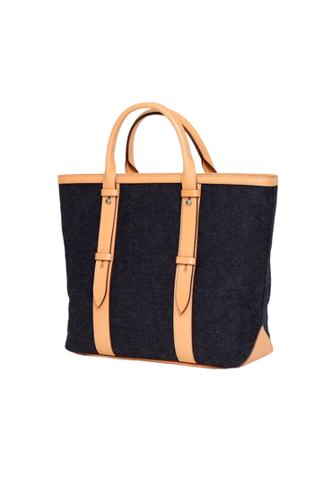K-7 Tote Bag, Adjustable Shoulder Type-DENIM x Vegetable Tanned Leather,, small image number 2