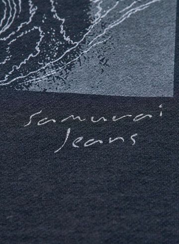 SJST25-106 "RASEN" INLAY LOOPWHEEL T-SHIRT,BLACK, small image number 2