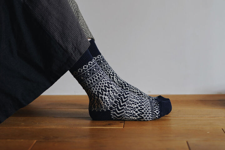 NK0119 Women's Wool Jacquard Socks (Oatmeal,Grey,Wine),OATMEAL, medium image number 2