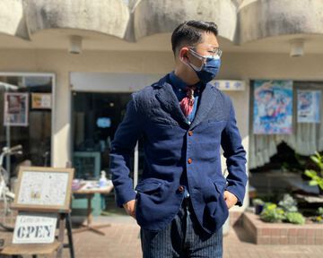 GZ-PIDTRJK-0310 Switching Tailored Jacket Paisley &times; SASHIKO,, small image number 8