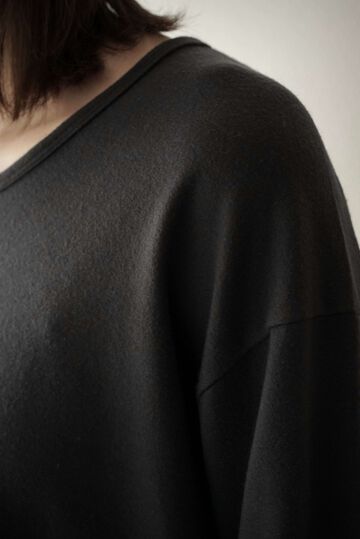 【CAPERTICA】CAP708CS27 Super140s Washable Wool MW_Jersey / Solid L/S Tee,BLACK, small image number 4