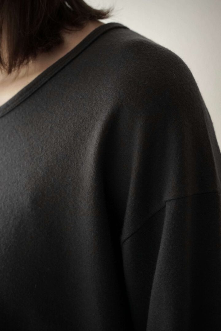【CAPERTICA】CAP708CS27 Super140s Washable Wool MW_Jersey / Solid L/S Tee,BLACK, medium image number 4