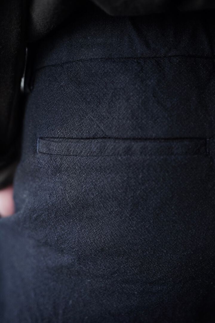 【CAPERTICA】CAP706PT18 Washable Wool Gaba / Loosey Trousers,BLACK NAVY, medium image number 7