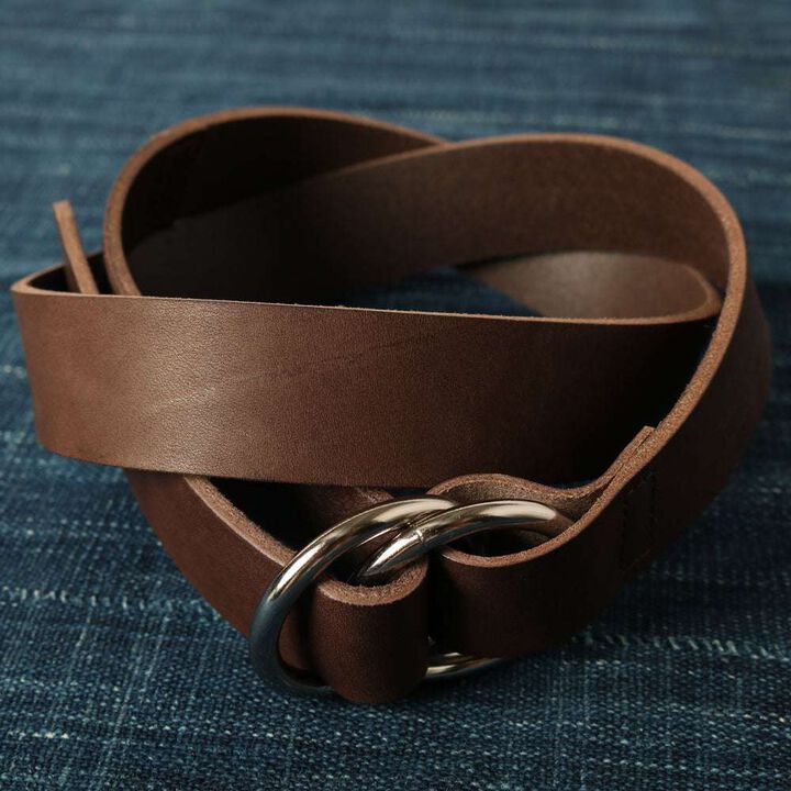 LE-4350 Himeji Leather Double Ring Belt,CHOCO, medium image number 0