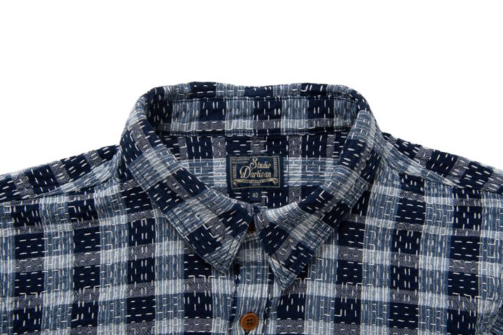 【Pre-Order】5737 INDIGO NORAGI SASHIKO Work Shirts,INDIGO, medium image number 6