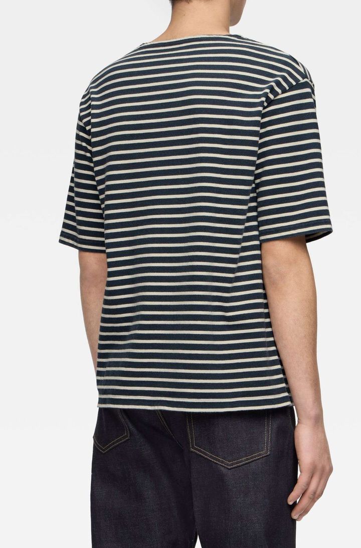 MMTS6005 BASQUE BORDER SHORT SLEEVE T-SHIRT,NAVY, medium image number 2