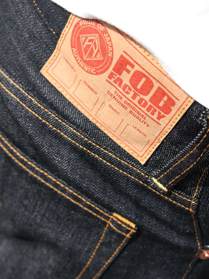 FOB Factory F1138 Stretch Tapered Slim Selvedge 12.5oz (BLACK),, medium image number 6