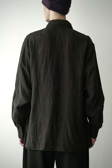 【CAPERTICA】CAP710SH12 Sunny Dry Linen / F/F Shirts,OFF BLACK, small image number 2