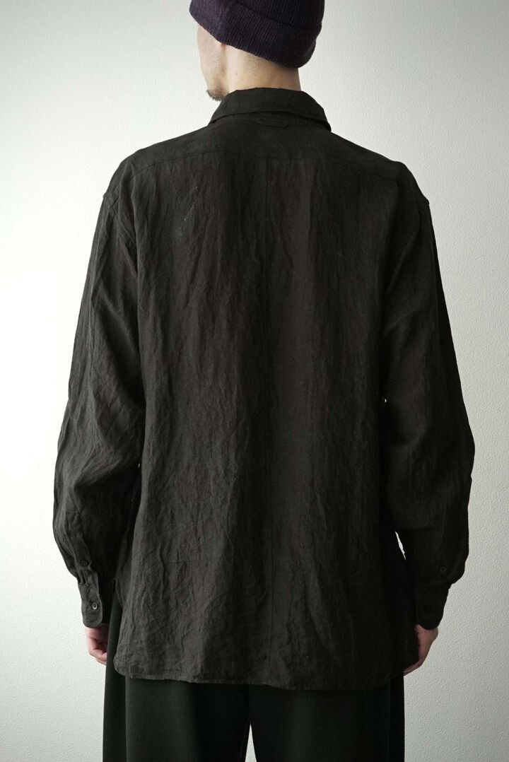 【CAPERTICA】CAP710SH12 Sunny Dry Linen / F/F Shirts,OFF BLACK, medium image number 2