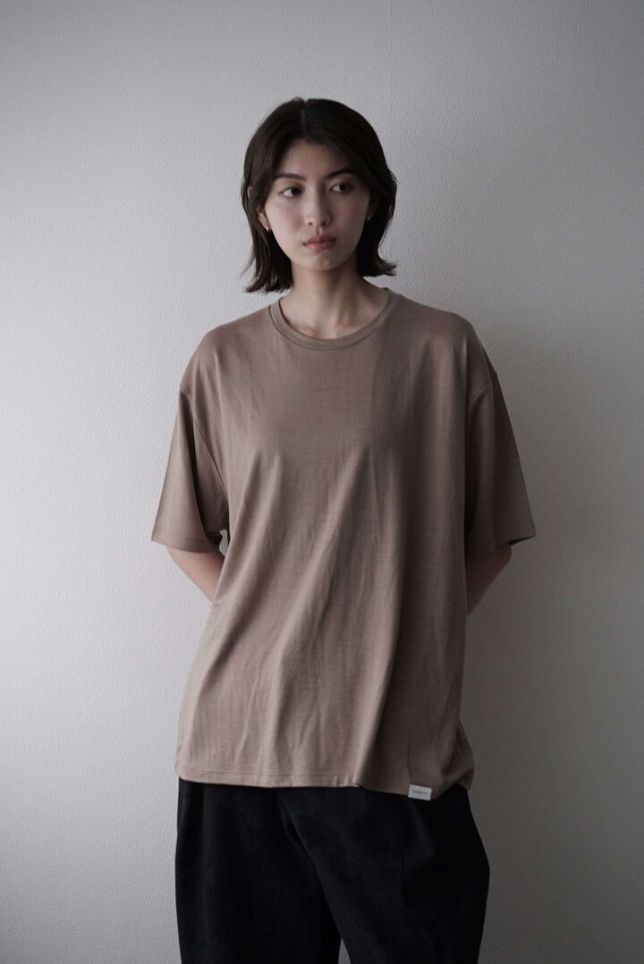 【CAPERTICA】CAP708CS02 Super140s Washable Wool Jersey / S140 Wool Tee,MIDNIGHT, medium image number 8