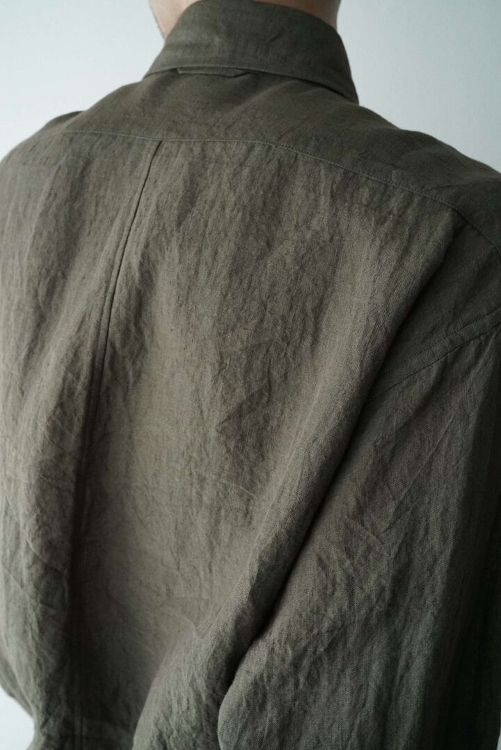 【CAPERTICA】CAP710SH12 Sunny Dry Linen / F/F Shirts,OFF BLACK, medium image number 11