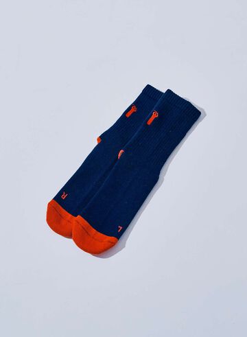 SJKS25-NEL CREW SOCKS,NAVY × RED, small image number 0