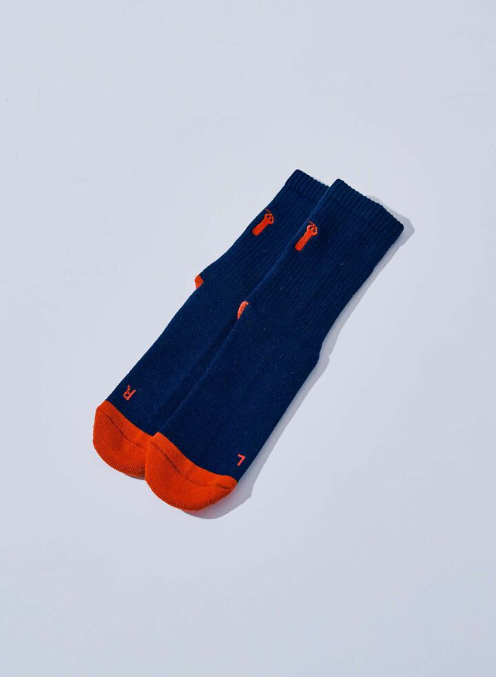 SJKS25-NEL CREW SOCKS,NAVY × RED, medium image number 0