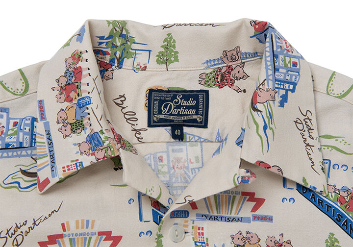BILLI-003 Billiken Collab Aloha Shirts,NAVY, medium image number 4