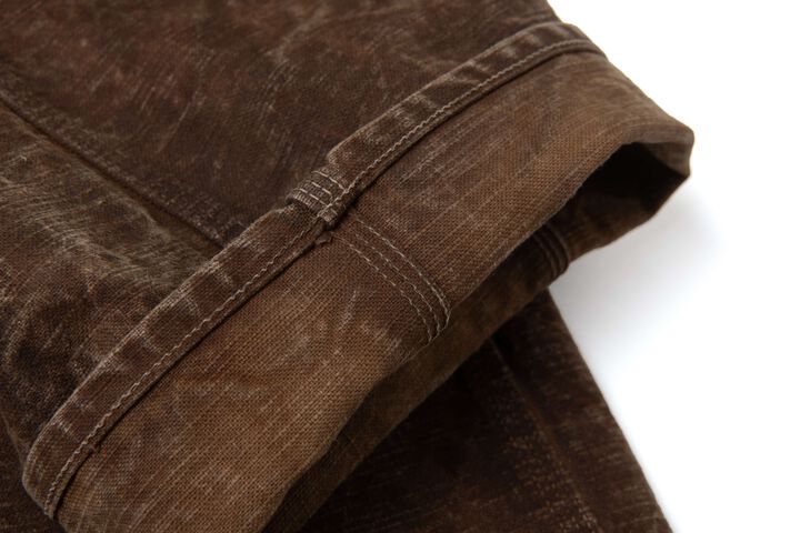 【Pre-Order】1940 13oz Hand-Dyed Kakishibu-zome Duck Pants Wide Straight,KAKISHIBU, medium image number 6