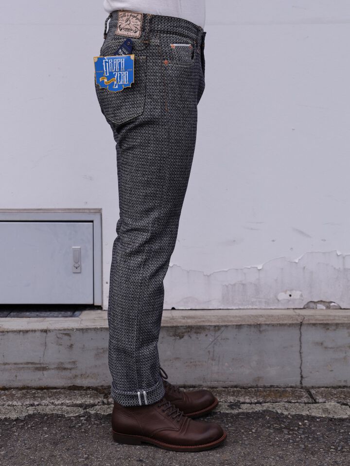 GZ-SVJPT-0204 13oz Selvedge Jacquard Slim Jeans ID×WH-30,, medium image number 2