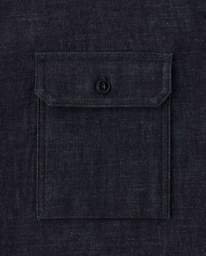 MMLS1000 8oz TRIPLE STITCH LONG SLEEVE DENIM SHIRT,INDIGO, medium image number 3
