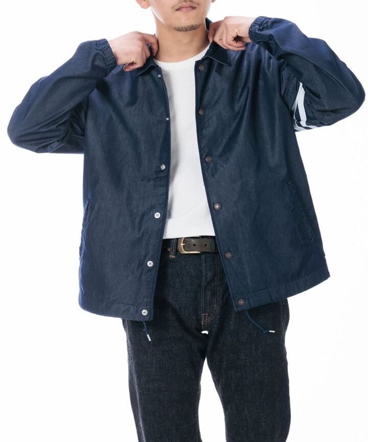 MJK0010M31 GTB NYLON DENIM COACH JACKET-NAVY-S,NAVY, medium image number 10