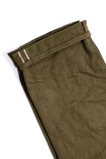 ONI246-OLOL 12oz weft and warp sulfur dyed olive Denim Neat Straight,, small image number 6