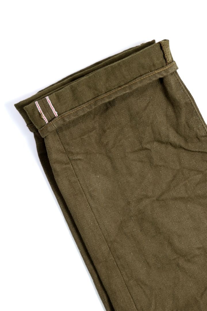 ONI246-OLOL 12oz weft and warp sulfur dyed olive Denim Neat Straight,, medium image number 6