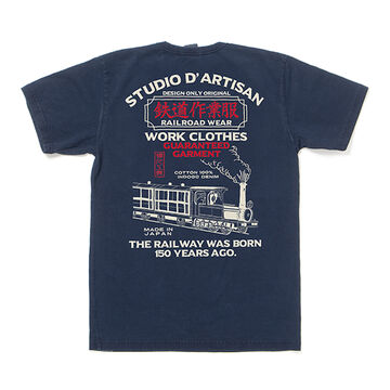 8076 Rail Road series Indigo Print T-shirts-DARK INDIGO-XS,DARK INDIGO, small image number 1