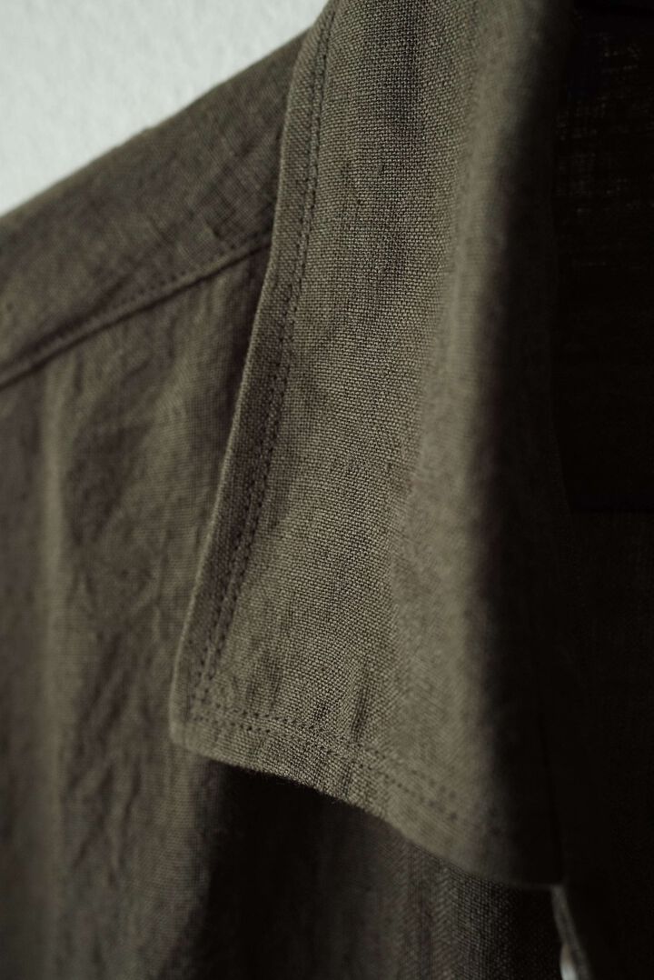【CAPERTICA】CAP710SH12 Sunny Dry Linen / F/F Shirts,OFF BLACK, medium image number 13