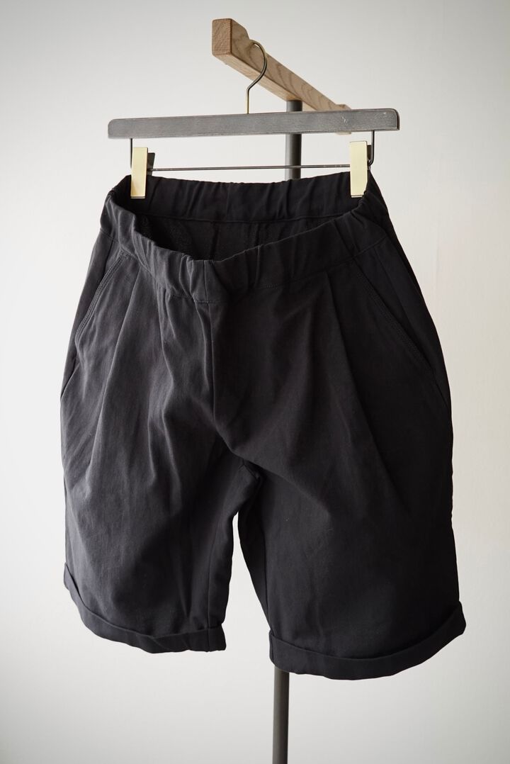 【CAPERTICA】CAP707CS03 Barathea Cloth / Tuck Easy Shorts (BLACK)