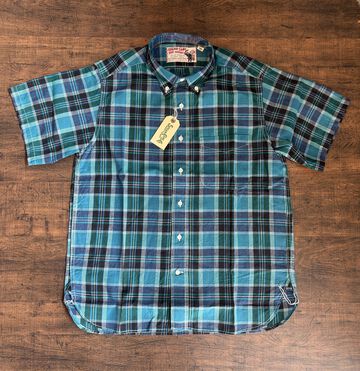 Lot No. SC39738 / MADRAS CHECK BUTTON DOWN SHIRT,BLUE, small image number 0