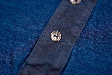 GZ-IDTH-25 Indigo Henry Neck T-shirt,INDIGO, small image number 4