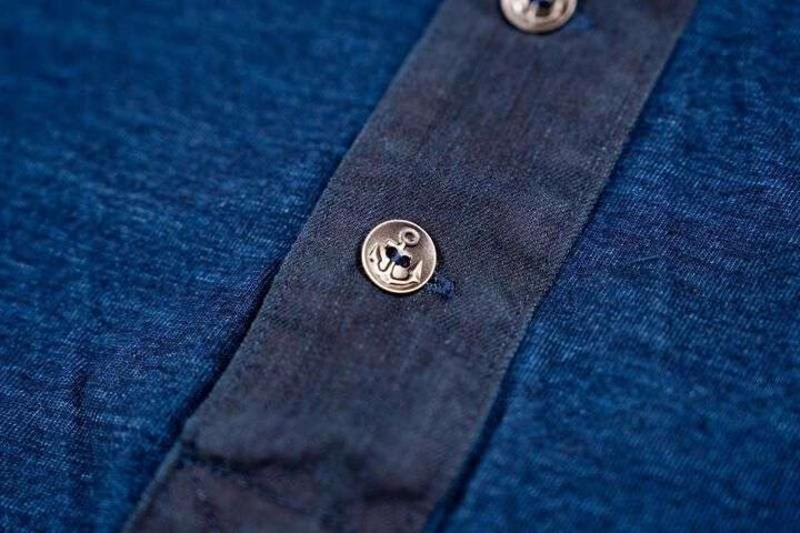 GZ-IDTH-25 Indigo Henry Neck T-shirt,INDIGO, medium image number 4