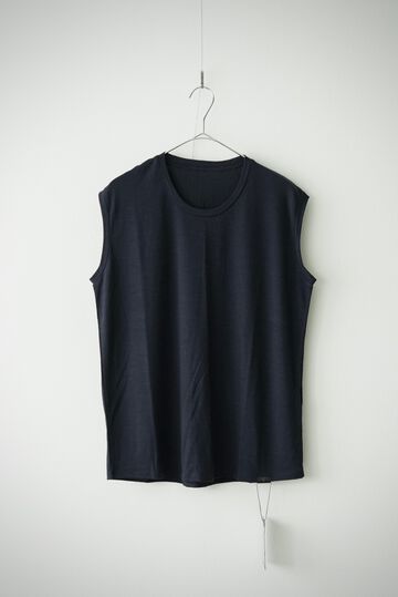 【CAPERTICA】CAP711CS02 Super120s Washable Wool jersey / Loosey Tank_Top,BLACK, small image number 7