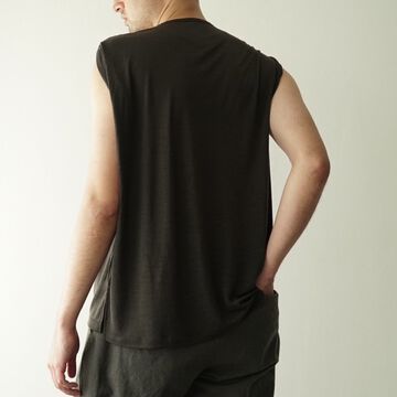 【CAPERTICA】CAP706CS29 Washable Wool Tank Top-EBONY-1,EBONY, small image number 2