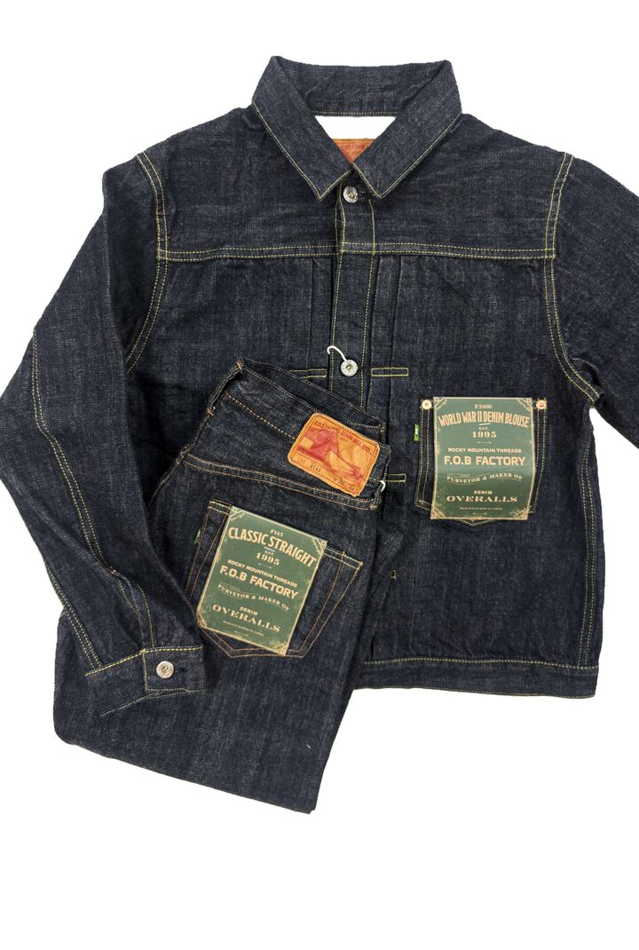 F2460 14OZ WW II DENIM BLOUSE CAMEROON COTTON  ROCKY SELVEDGE,, medium image number 2