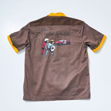 SMGS24 SAMURAI MOTOR CLUB Gas Station Shirt (BROWN x YELLOW),BROWN, small image number 1