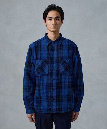 MXLS1001 ORIGINAL ID TWILL CHECK SHIRT,FADE INDIGO, small image number 4