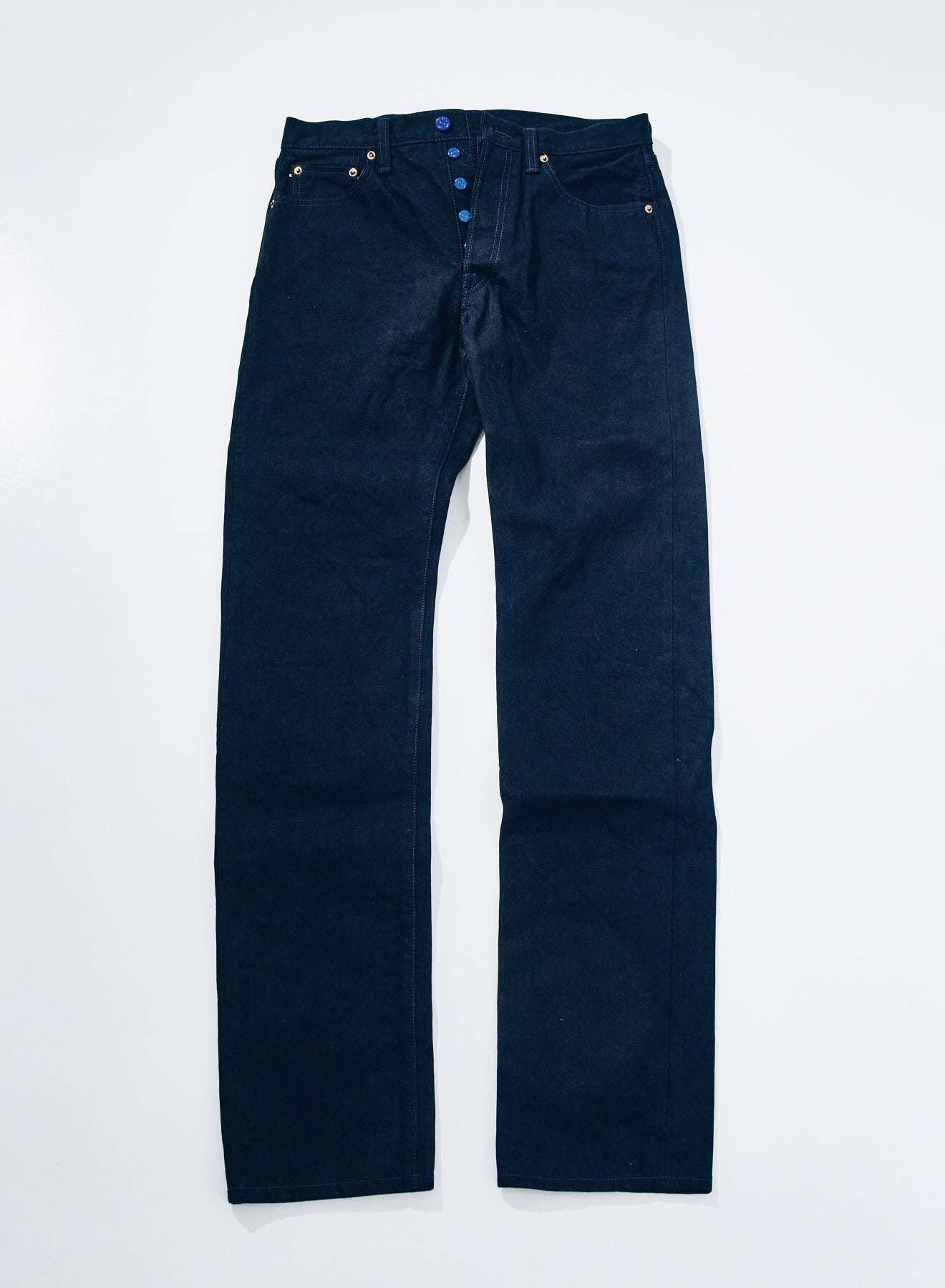 S0710XX-BOB 15oz Aoki Tachikage Black-on-Blue Slim Straight (One